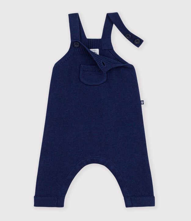 Salopette b&eacute;b&eacute; unie en tricot laine et coton SOIR