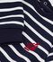 Babies' long stripy cotton jumpsuit blue/white