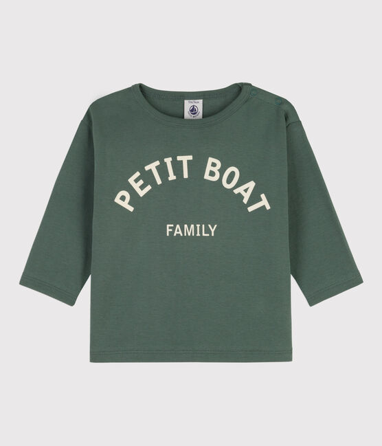 Babies' Long-Sleeved Cotton T-shirt VALLEE green