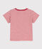 Babies' Short-Sleeved Striped Slub Jersey T-Shirt PAPI pink/AVALANCHE beige