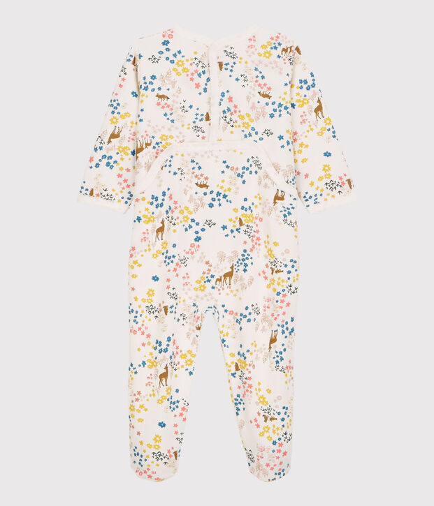 Babies' Floral Fleece Sleepsuit white/multicolor