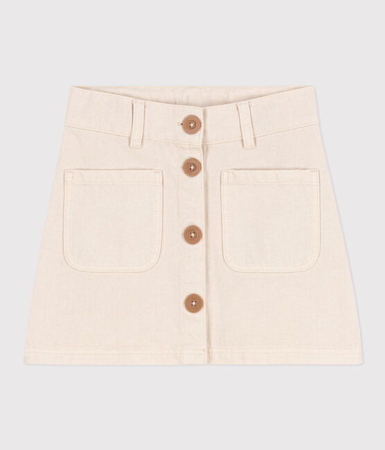 Girls' Denim Skirt AVALANCHE Ecru