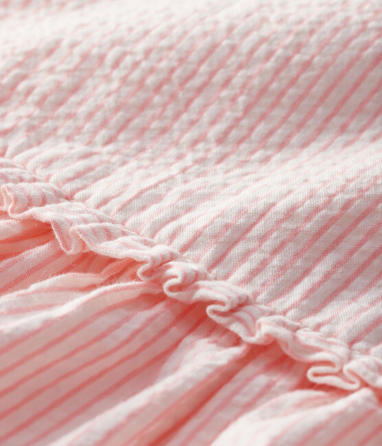 Baby Girls' Sleeveless Striped Dress MARSHMALLOW white/ROSAKO pink
