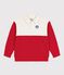 Children's polo-style cotton sweatshirt MILK red/POMPIER