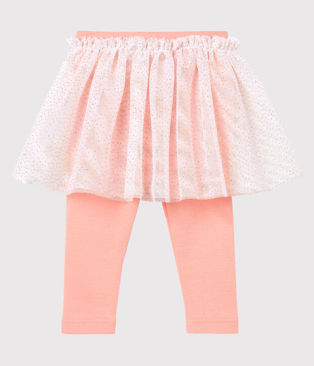 Baby girls' skirted leggings pink/pink