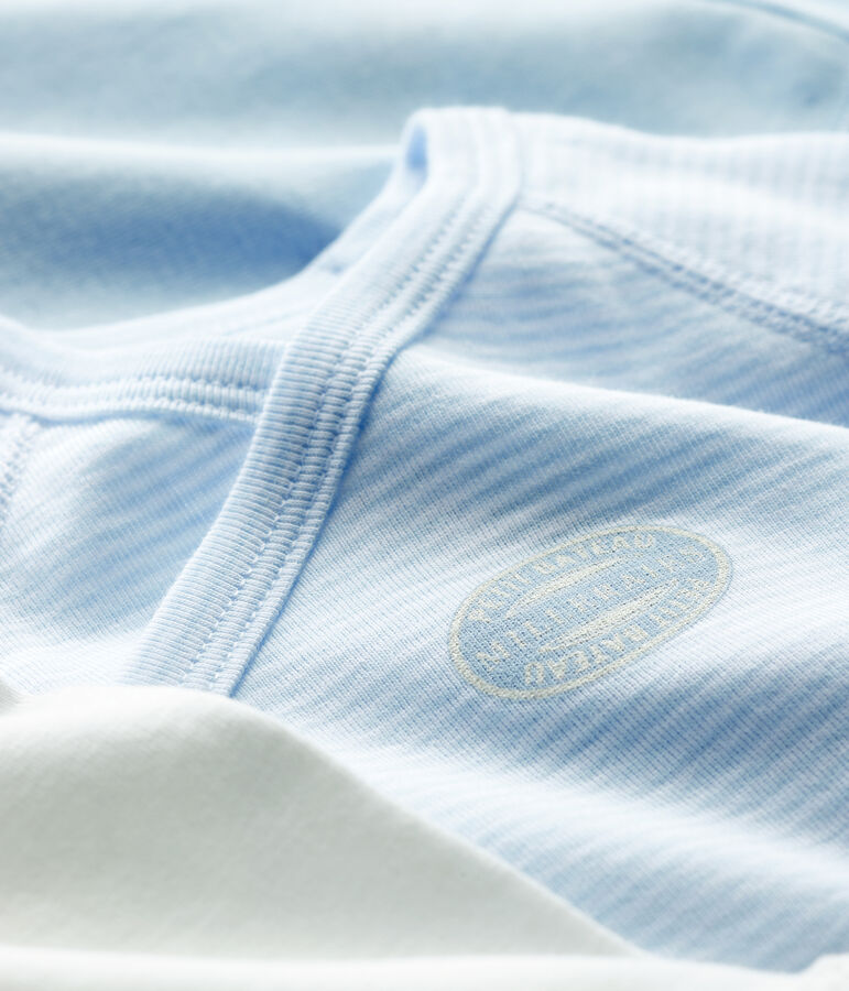 Babies' Pinstriped Long-sleeved Wrapover Organic Cotton Bodysuits - 3-Pack multicolor