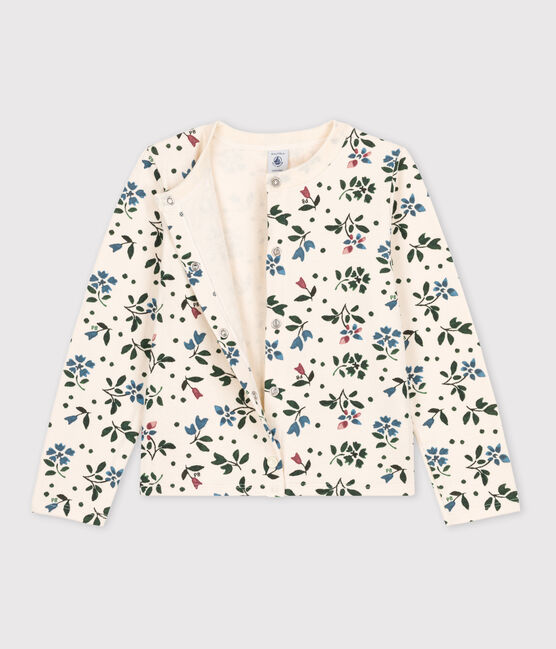 Girls' Tube Knit Patterned Cardigan AVALANCHE white/MULTICO