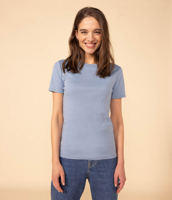 Women's Iconic Cotton Round Neck T-Shirt AZUL blue