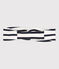 Babies' Stripy Jersey Headband MARSHMALLOW white/SMOKING blue