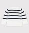 Babies' Cable Knit Jumper MARSHMALLOW white/SMOKING blue