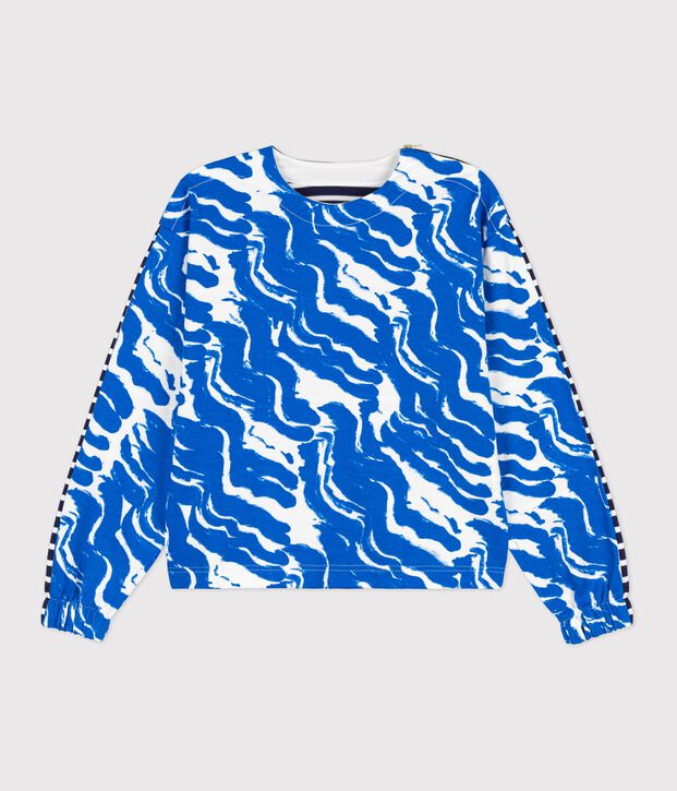 Hy&egrave;res edition women's Breton top white/blue