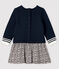 Baby girl's long-sleeved dress SMOKING blue/MARSHMALLOW white