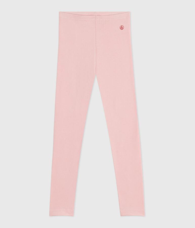 Children's plain cotton leggings pink
