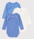 Long-Sleeved Wrapover Printed Cotton Bodysuits - Pack of 3