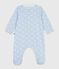 Babies' whale print cotton pyjama suit with a collar TOUDOU blue/MARSHMALLOW white