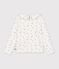 Children's long-sleeved floral T-shirt with a collar Ecru/multicolor