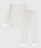 Girls' Floral Fleece Pyjamas MARSHMALLOW white/MULTICO white