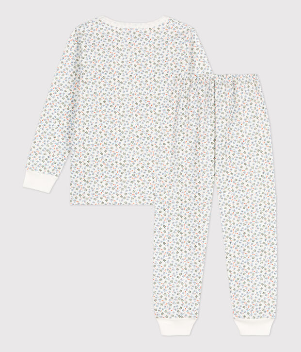Girls' Floral Fleece Pyjamas white/multicolor