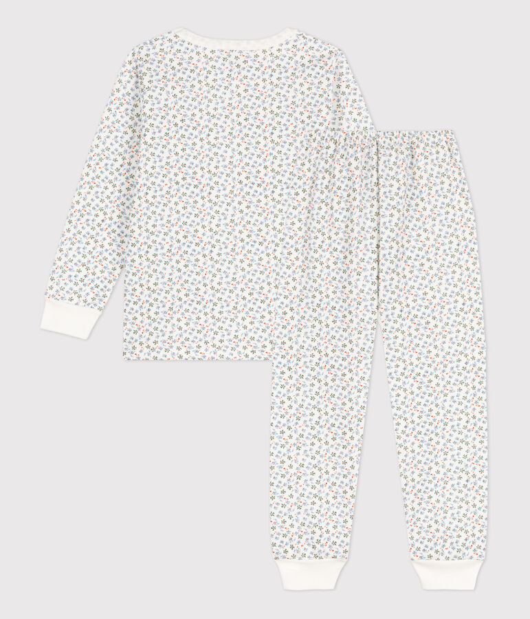Girls' Floral Fleece Pyjamas white/multicolor