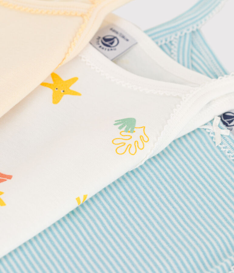 Children's printed cotton tank tops - 3-pack multicolor