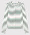 Women's Iconic Striped Cotton Cardigan MARSHMALLOW white/VALLEE green