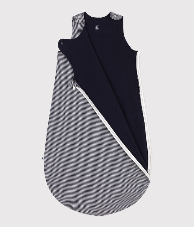 Striped cotton baby sleeping bag TOG 0.5 blue/white