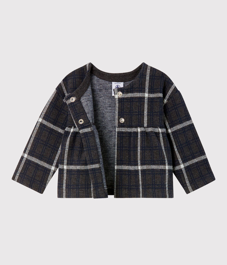 Baby Girls' Checked Cardigan grey/multicolor