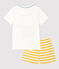 Boys' Panther Motif Cotton Short Pyjamas MARSHMALLOW white/OCRE yellow