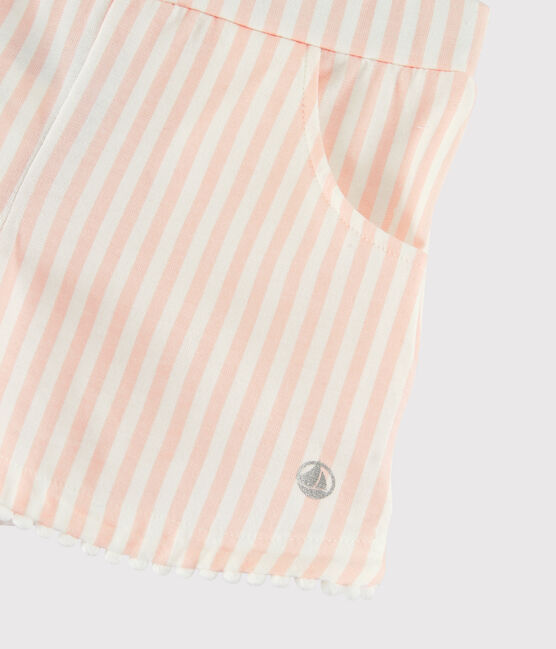 Girls' Jersey Shorts MINOIS pink/MARSHMALLOW white