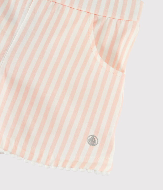 Girls' Jersey Shorts pink/white