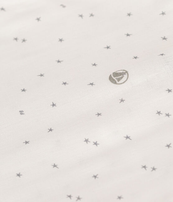 Babies' 1 TOG printed cotton sleeping bag MARSHMALLOW white/MISTIGRI white