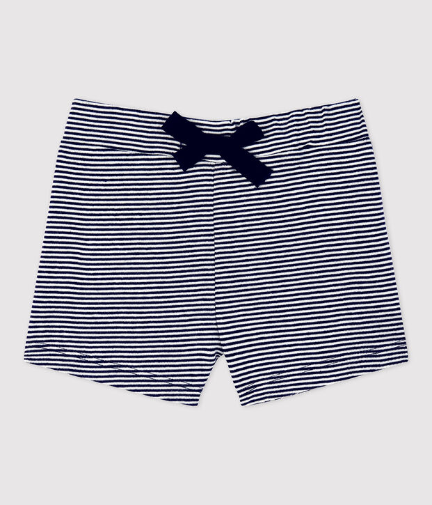 Babies' Organic Cotton Pinstriped Shorts blue/white