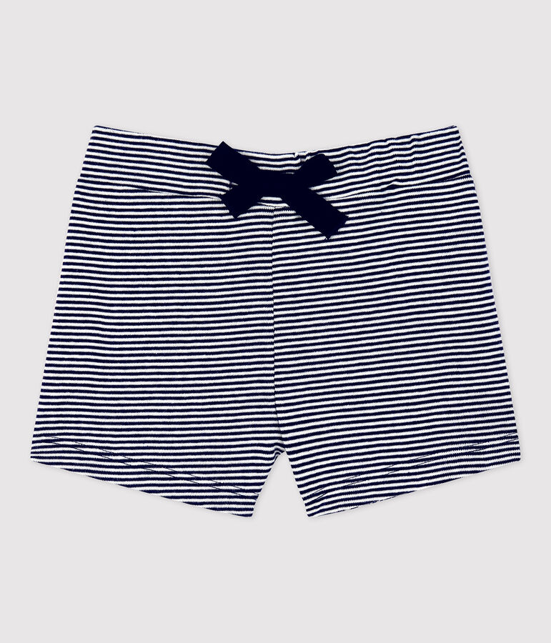 Babies' Organic Cotton Pinstriped Shorts blue/white