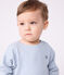 Babies' long-sleeved stripy cotton T-Shirt ADRIATIC /MARSHMALLOW