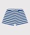 Children's stripy cotton shorts blue/white