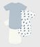 Pack of babies' short-sleeved cat print cotton bodies variante 1