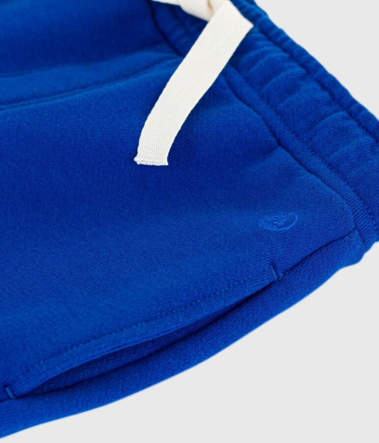 Children's plain cotton jogging bottoms blue