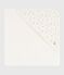 Babies' square cotton bath wrap MARSHMALLOW white/MULTICO white