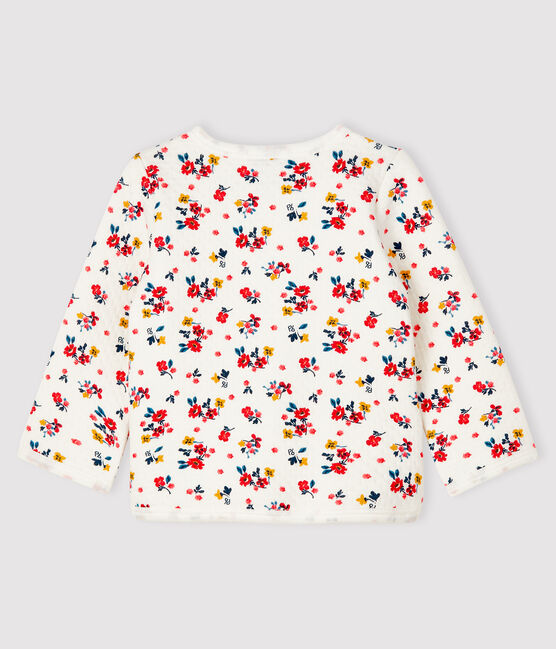 Baby girl's tubular knit cardigan MARSHMALLOW white/MULTICO white