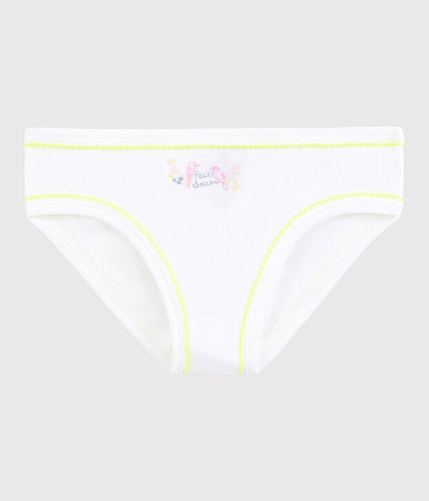 Girls' Cotton Knickers white/yellow