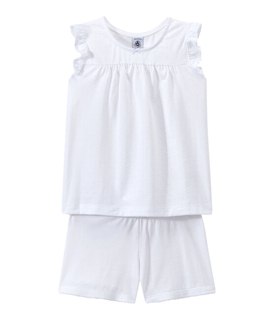 Girls' Fine Cotton short Pyjamas ECUME CN white