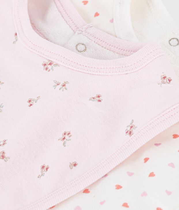 Pack of flower print cotton bibs for babies multicolor