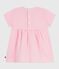 Babies' short-sleeved plain cotton dress MARQUISE pink