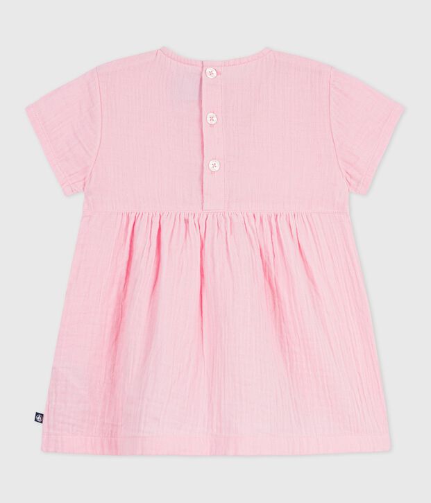 Babies' short-sleeved plain cotton dress MARQUISE