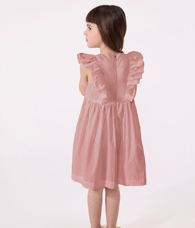 Children's sleeveless dress in plain cotton pink