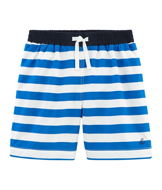 Boys' Beach Shorts RIYADH blue/MARSHMALLOW white