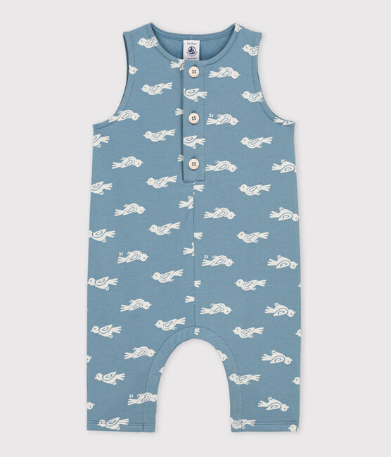 Babies' Patterned Fleece Jumpsuit ROVER blue/MARSHMALLOW white