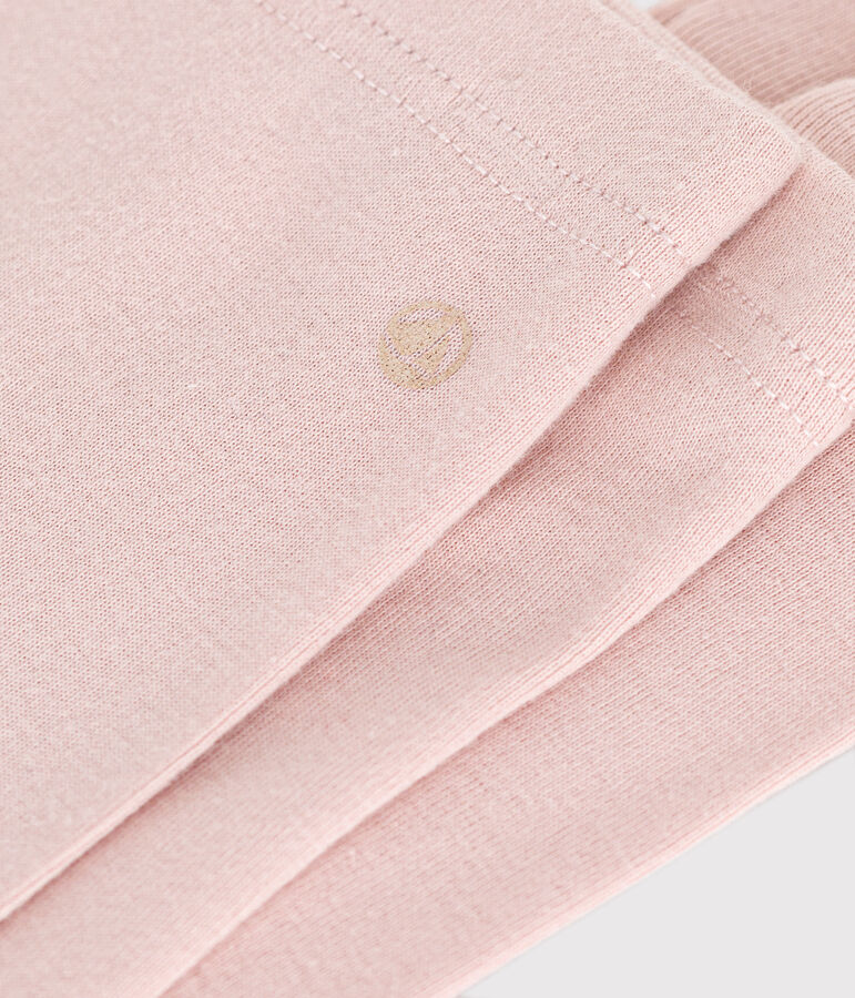 Babies' plain cotton leggings SALINE pink