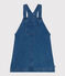 Girls' denim effect fleece dungaree dress BLEU DELAVE blue
