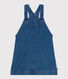 Girls' denim effect fleece dungaree dress